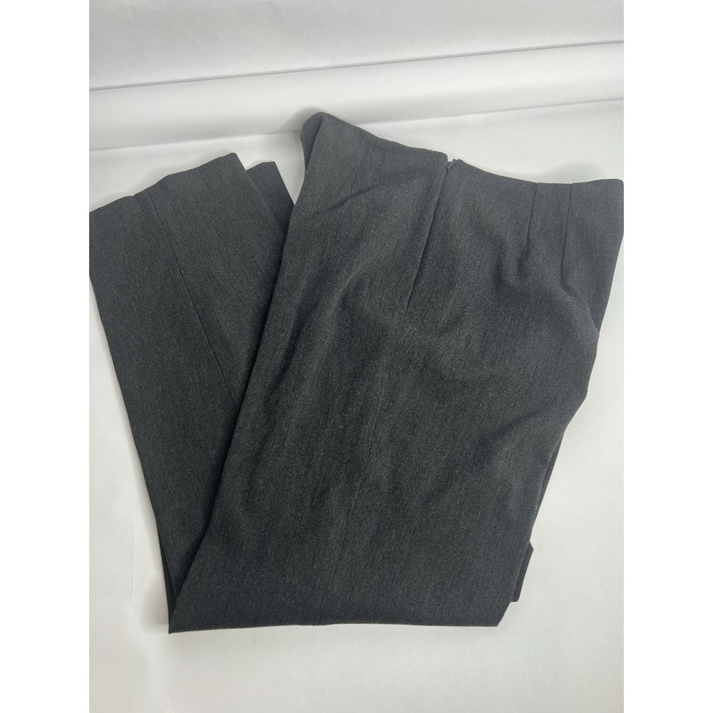 Vtg Talbots Stretch Dress Pants Charcoal Gray Side Zip Stretch Womens 8 Workwear